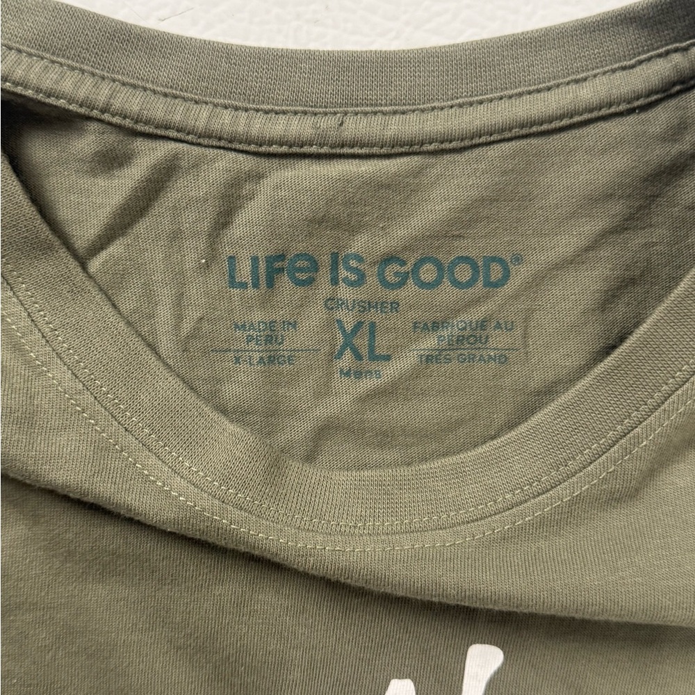 Life Is Good Long Sleeve Crusher T-Shirt Happy Fall Yall Green Leaves Dog Men XL - Picture 2 of 9